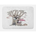thumbnail image 1 of Tree Bath Mat, Bunny Family Living Inside the Hollows of a Tree Rainy Weather Flying Pink Birds, Non-Slip Plush Mat Bathroom Kitchen Laundry Room Decor, 29.5 X 17.5 Inches, Taupe Pale Pink, Ambesonne, 1 of 2