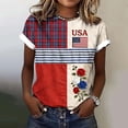 thumbnail image 6 of JFGHDG T Shirt Simple Graphic Independence Tee Unisex Us Flag Celebration Tee Historic 4th Of July Birthday Tee Simple July 4th Commemorative Tee Blue L, 6 of 8