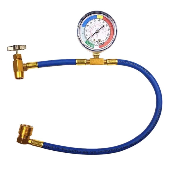 R134A Car AC Recharge Kit, Automotive Air Conditioning Refrigerant Charging Hose with 250 PSI Gauge, Tap Can Refill Tool for Vehicle AC Repair