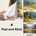 thumbnail image 4 of Peel and Stick Wallpaper Mountain Landscape Red Flower Landscape Painting Textured Floral Modern Art Wall Mural Decor Self Adhesive and Removable 100in x 144in, 4 of 8