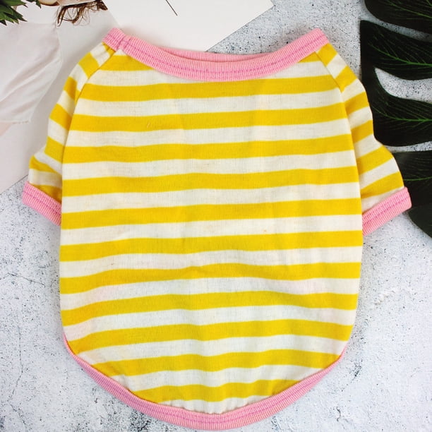 Xiao Hua Camiseta para perro y gato, camisetas transpirables para mascotas, sudadera para cachorro, ropa para perro, abrigos para perros pequeños, medianos y gatos, amarillo, XL