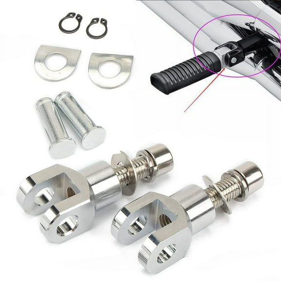 29mm Motorcycle Foot Pegs Support Mount Passenger Footrest Pedal Bracket for Softail Flstf 2000-2006,2 x bracket,Silver