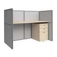 thumbnail image 1 of Easy Office Cubicle Desk with Drawers in Natural Elm - Engineered Wood, 1 of 8