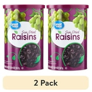 (2 pack) Great Value Sun-Dried Raisins, 20 oz