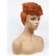thumbnail image 5 of Short Bob Wig Human Hair Bangs Curly Wigs for Black Women 360x1 Lace Wigs 150% Density Elastic Band and Adjustable Glueless Machine Madeor Black Women (360x1 Curly Bob Wigs, 350#), 5 of 8