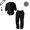 BLACK, variant on Men's 4-Piece Linen Outfit, Casual Hooded Button-Up Shirt and Drawstring Pants Set