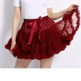 thumbnail image 5 of Wowcloth Women's Mesh Tulle Puffy Petticoat Tutu Ballet Bubble Short Ballerina Skirt, 5 of 6