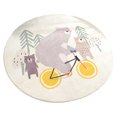 thumbnail image 1 of 36-Inch Round Non-Slip Animal Print Rug for Living Room, Bedroom, Nursery Coffee Table Mat Soft Faux Fur Floor Decor, 1 of 5