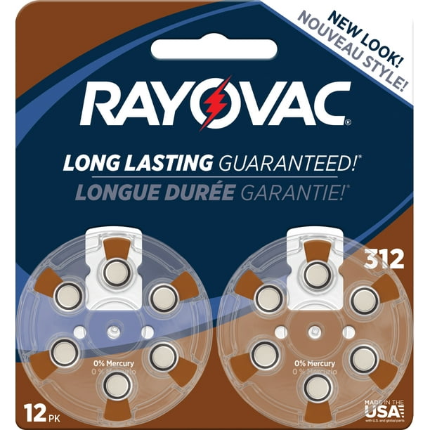 Rayovac Size 312 Hearing Aid Batteries, 12Pack L312ZA12ZMB