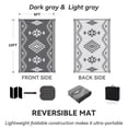 thumbnail image 6 of SIXHOME 8x10 Feet Waterproof Outdoor Rug - Reversible Gray Plastic Patio Mat, Non-Slip Durable Moroccan Geometric Design for Camping, RV, Balcony, Porch, Picnic, 6 of 7