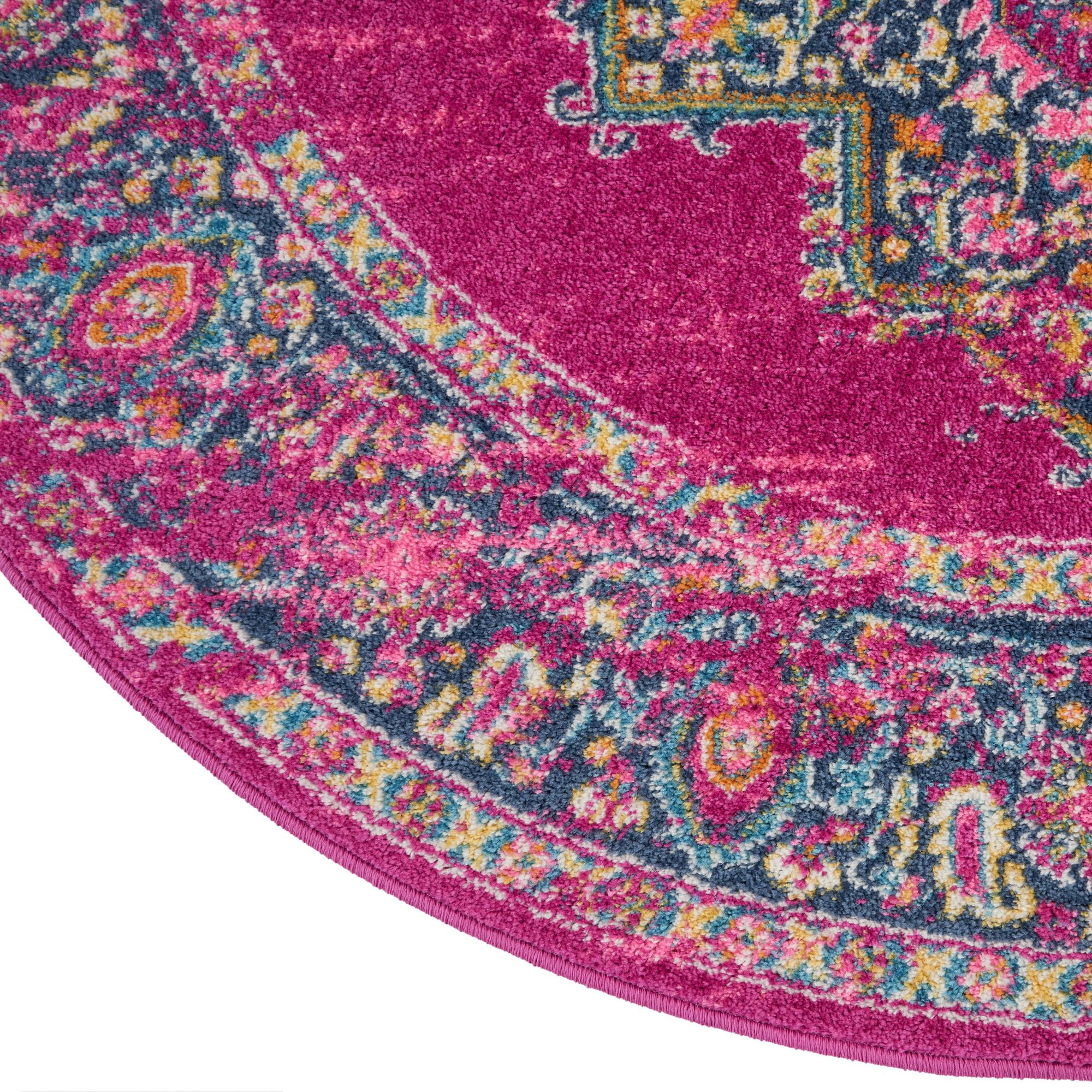 Nourison Passion Persian Fuchsia 8' x ROUND Area Rug, (8 Round)