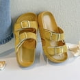 thumbnail image 6 of YDFCWXW Unisex-Child Slides Double Buckle Adjustable Flat Sandals Slippers for Boys Girls (Yellow, 23), 6 of 9
