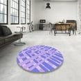 thumbnail image 4 of Ahgly Company Machine Washable Indoor Square Transitional Light Slate Blue Area Rugs, 7' Square, 4 of 7