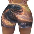thumbnail image 2 of Salouo Mythical Serpent Mountain Sunrise Print Women's Athletic Shorts,Booty Shorts Biker Shorts High Waisted Elastic Workout Shorts for Yoga Gym Running Sports-Medium, 2 of 8