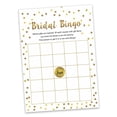 thumbnail image 2 of Inkdotpot Bridal Wedding Shower Bachelorette Party Bulk Blank Square Fill In Gift Ideas 50Gold ConfettiBingoGameCards, 2 of 7
