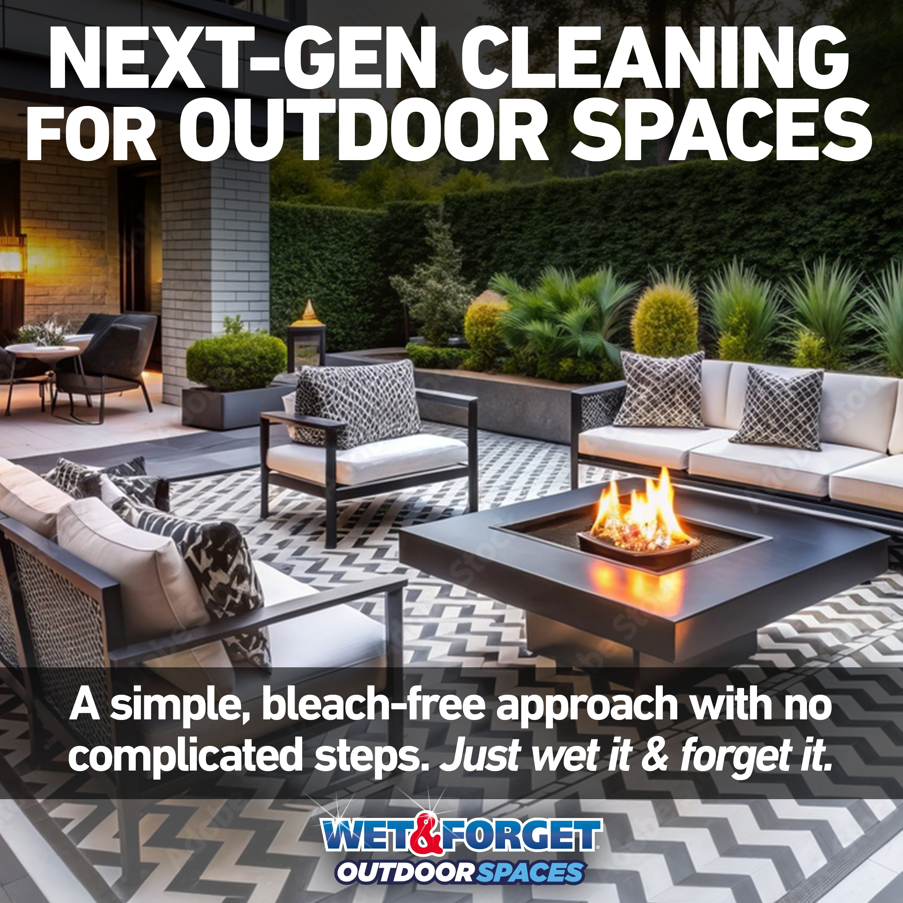 Wet & Forget Outdoor Spaces Moss, Mold, Mildew, and Algae Stain Remover Spray, 32 oz