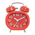 thumbnail image 2 of destyer Alarm Clock Non-Tick Sweeper Bedroom Glass Mirror Timepiece Round Double Bell Metal Desktop Clocks Decoration Table Bells Red, 2 of 9
