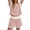 Pink, variant on Womens Sets 2 Piece Outfits Short Sleeve Stripe Knit Tops and Short Casual Airport Vacation Lounge Sets