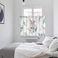 thumbnail image 3 of Easter Bunny Kitchen Curtains Window Panels, Green Eucalyptus Leaves Spring Flowers Country Insulated Window Treatment Curtain, Grommet Curtains for Bedroom/Living Room/Bathroom, 2 Piece 52"Wx72"L, 3 of 8