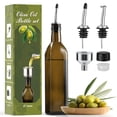thumbnail image 1 of Dispensador de aceite de oliva de vidrio AOZITA de 500 ml con vertedores de acero inoxidable, 1 of 8