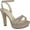 Champagne Glitter Fabric, variant on Women's Touch Ups Elena Ankle Strap Heeled Sandal Champagne Glitter Fabric 10 M