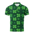 thumbnail image 5 of PNTUTB St. Patrick's Day Men's Fashion Print Collared Button Down Pullover Casual Short Sleeve Blouse, 5 of 6