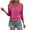 Hot Pink, variant on WRKEKC Blouses for Women 3/4 Sleeve Tops for Women V Neck Eyelet Lace Design Elastic Waist Slim Fit Casual Tops for Women