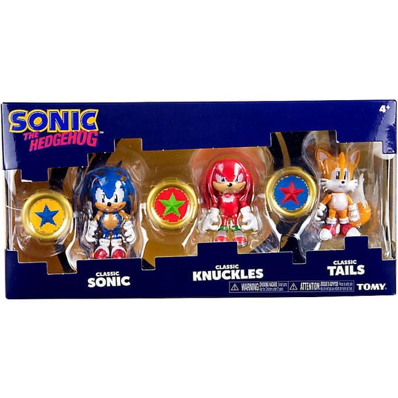 TOMY International Sonic the Hedgehog Knuckles Tails Action Figure, (3 Pack)