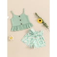 thumbnail image 3 of Suealasg Toddler Girls 2Pcs Summer Clothes 6M 1T 2T 3T 4T Sleeveless Button Up Camisole Daisy Print Shorts Sets Kids Baby Girls Casual Outfits, 3 of 7