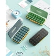 thumbnail image 7 of Pill Organizer 3 Times A Day, 7-Day Pill Box 3 Times A Day - YSTDHL Weekly Medicine Box Organizer, 7 Detachable Portable Daily Pill Container Dispenser Case for Vitamins Fish Oils Supplements, Green, 7 of 7