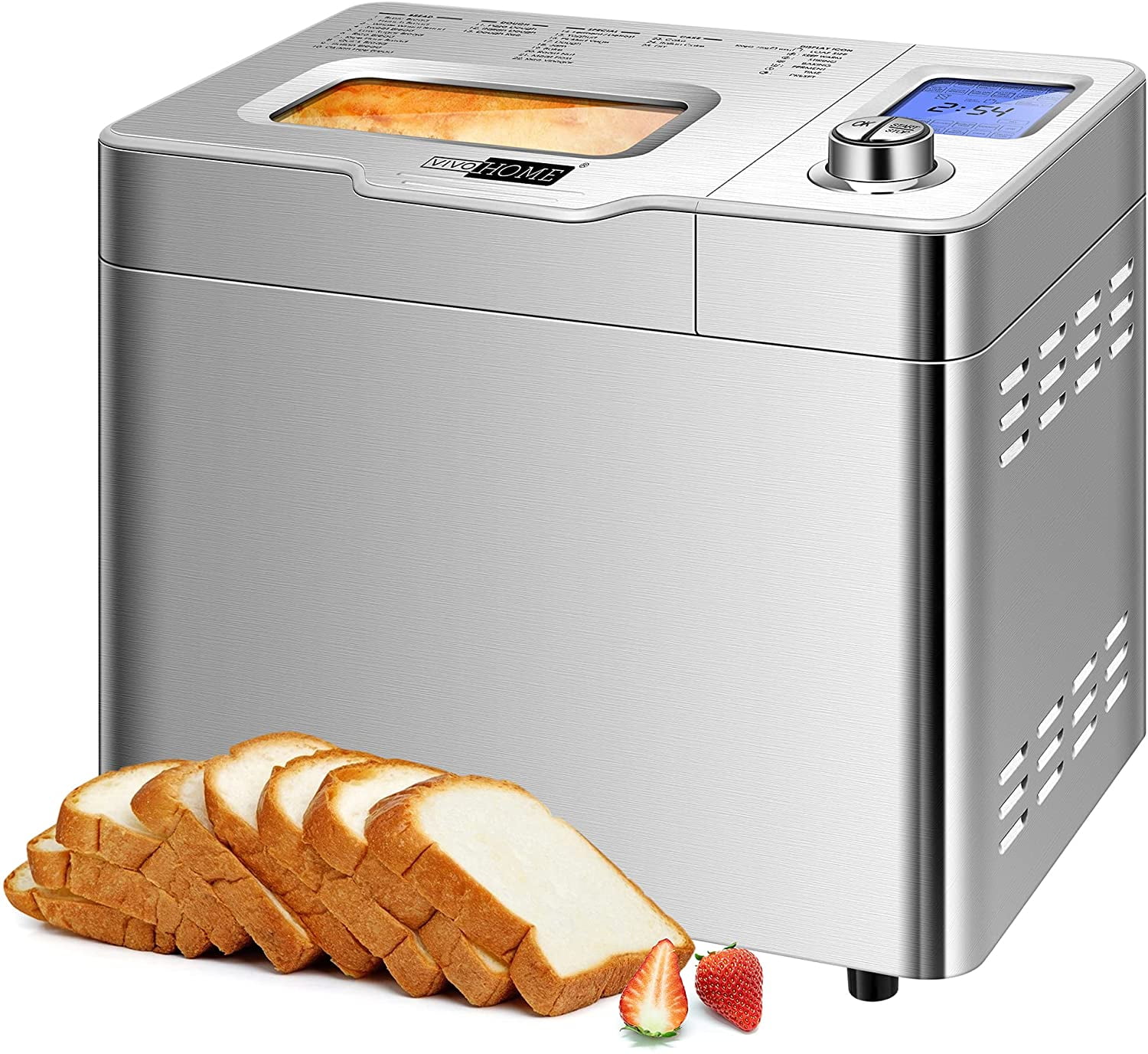 Stainless Steel 2LB 550W Electric Programmable Breadmaker Bread Machine 