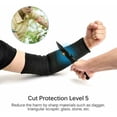thumbnail image 3 of Pair Kevlar Sleeve Sleeve Protector Bandage Arm Protection Anti-Cut Fireproof Sleeve, Black, 3 of 4