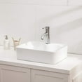 thumbnail image 4 of Lordear  19"x15" White Ceramic Handmade Rectangular Bathroom Vessel Sink with Faucet Hole - 18.85x14.4x5.25 18.85x14.4x5.25 - White, 4 of 5