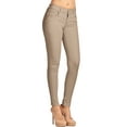thumbnail image 4 of 2Luver, Women's, Stretchy 3 Pocket Skinny Uniform School Work Pants, Khaki, 11, 4 of 5