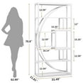 thumbnail image 3 of Tribesigns 70.8 inch Tall Bookshelf, 5-Tier Etagere Bookcase, Modern Book Shelf Display Tack Shelving with 8 Open Storage Shel for Home Office, Living Room, White, 3 of 8