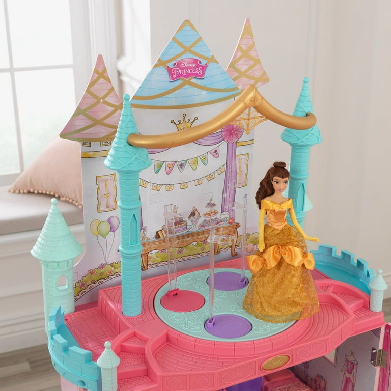 KidKraft Principesse Disney Dance & Dream Castello Casa Legno per Bambole  di 30 Cm con Accessori e Mobili inclusi, Casa a 3 Livelli di Gioco,  Giocattolo per Bambini 3+ Anni, 10276 