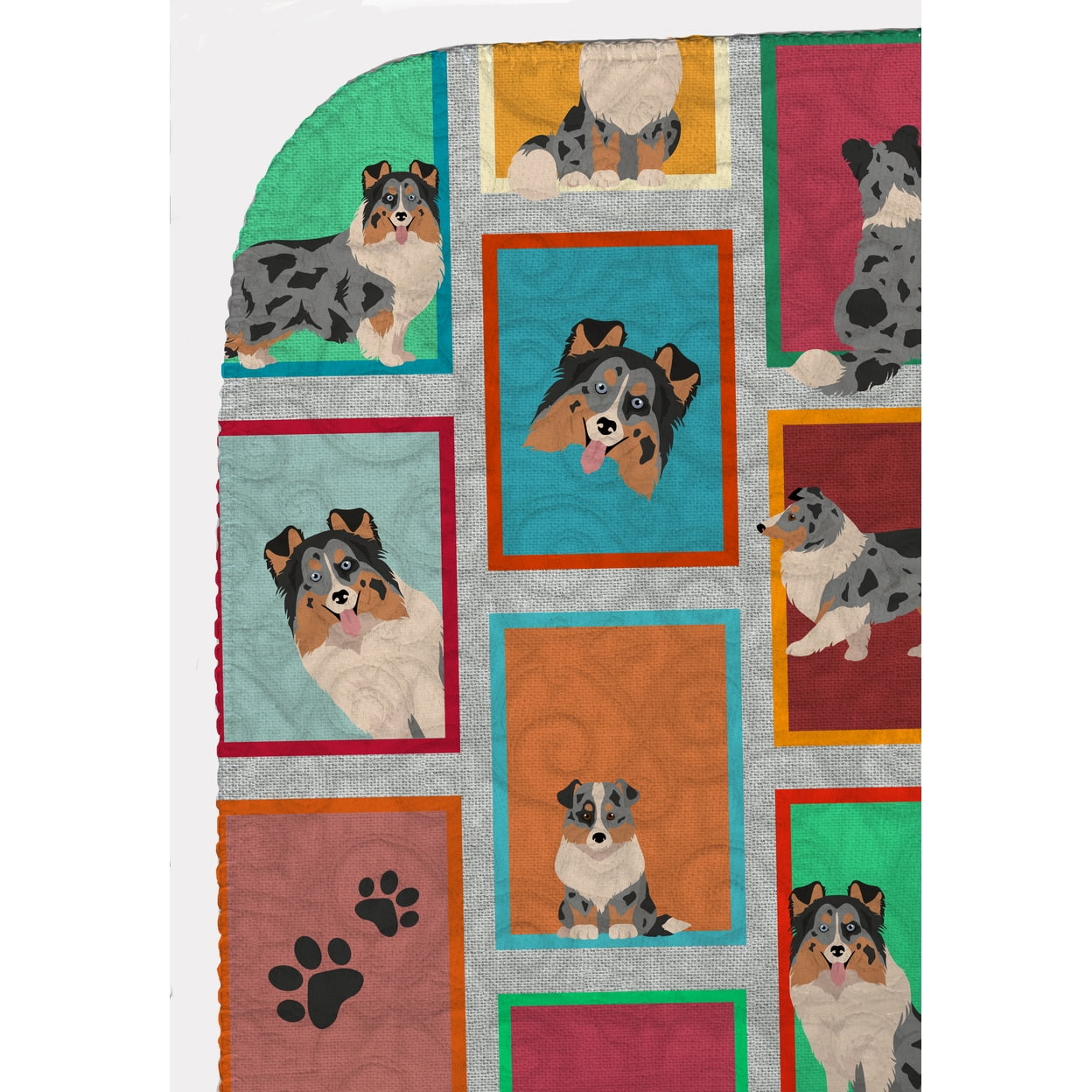 Lots of Blue Merle Sheltie Quilted Blanket 50x60