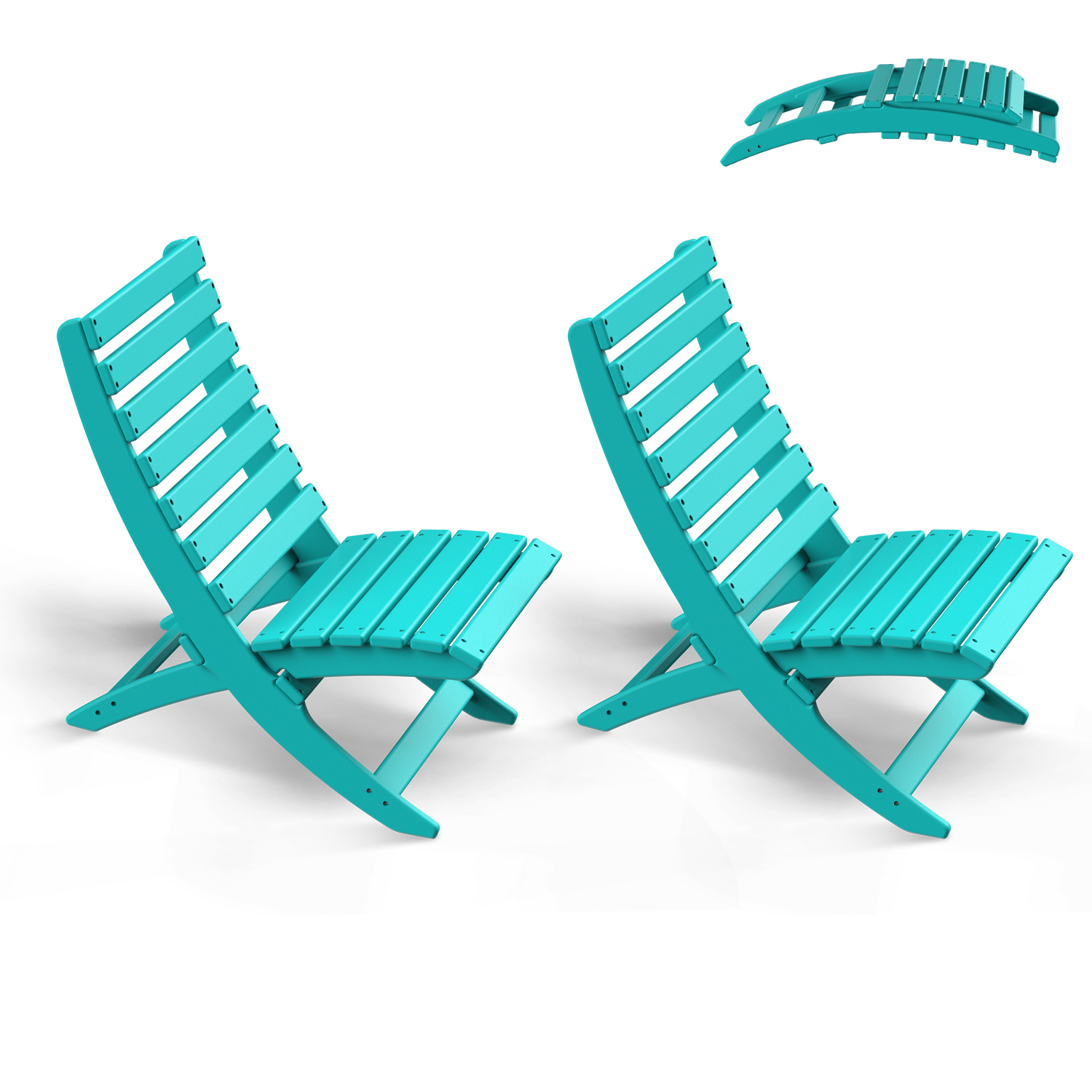 Outdoor Folding Adirondack Chair set of 2, HDPE Weather Resistant