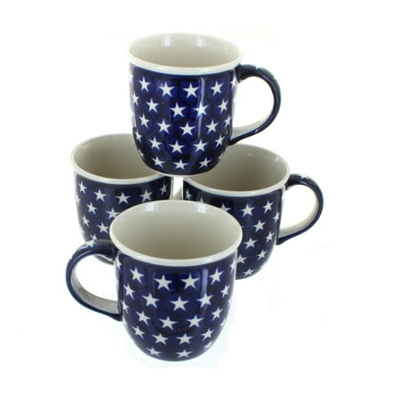 Hull Pottery - Polish Pottery Stars 4 Piece Mug Set
