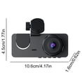 thumbnail image 3 of 1080P HD 3-Channel Car Camera, Simultaneous Front/Inside/Rear View Recording, Compact Design for Unobstructed Driving Visibility(WiFi 32G,1set), 3 of 8
