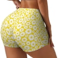 thumbnail image 2 of Sigee Daisies Flowers Print Women's High Waist Workout Shorts - Squat Proof, Tummy Control, Yoga and Gym Activewear-, 2 of 9