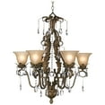 thumbnail image 2 of Regency Hill Iron Leaf Roman Bronze Chandelier 29" Wide French Rustic Crystal Cream Glass 6-Light Fixture for Dining Room House Foyer Kitchen Island, 2 of 5