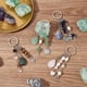 thumbnail image 3 of 4 llaveros de piedras preciosas naturales, colgantes de cuentas de piedra con perlas de imitación, dijes de aleación, accesorios para colgar en mochilas., 3 of 7