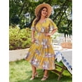 thumbnail image 4 of Vestido IN'VOLAND con estampado floral bohemio casual de verano, talla grande, 4 of 4