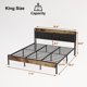 thumbnail image 3 of ULEW | Cama King con Marco Metálico, Luz LED Integrada y Tapizado en PU | Estructura de MDF con Espuma | Diseño Moderno y Cómodo | Tamaño 2192x1935x1030mm, 3 of 7