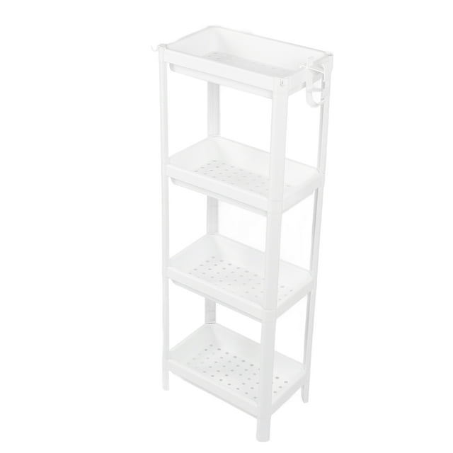 Storage Cart, Plastic Freestanding Bathroom Tower Shelf With Large Storage Space, Sturdy Design, And Stylish White Exterior, Multifunctional Organizer For Living Room, Bedroom