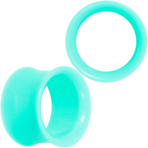 Body Candy Women 11/16" 2Pc Blue Green UV Acrylic Saddle Plugs Double Flare Plug Tunnel Ear Plug Gauges 18mm