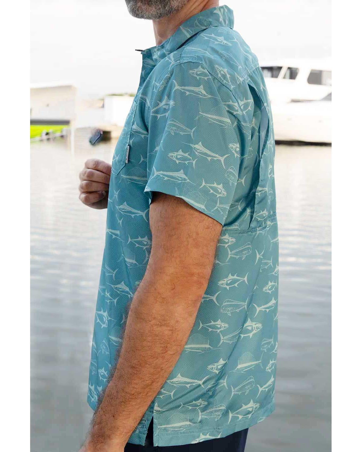 Mens Performance Short Sleeve Button Up Quick Dry Shirt 50+ UPF Fishing  Shirt, Soft Pink, Size: XL, Momentum Comfort Gear 