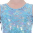 thumbnail image 5 of Little Girls'Blue Sparkle Gymnastics Leotards Unitard Shiny Aqua Rose Diamond Dance Clothes 5-11Y, 5 of 8