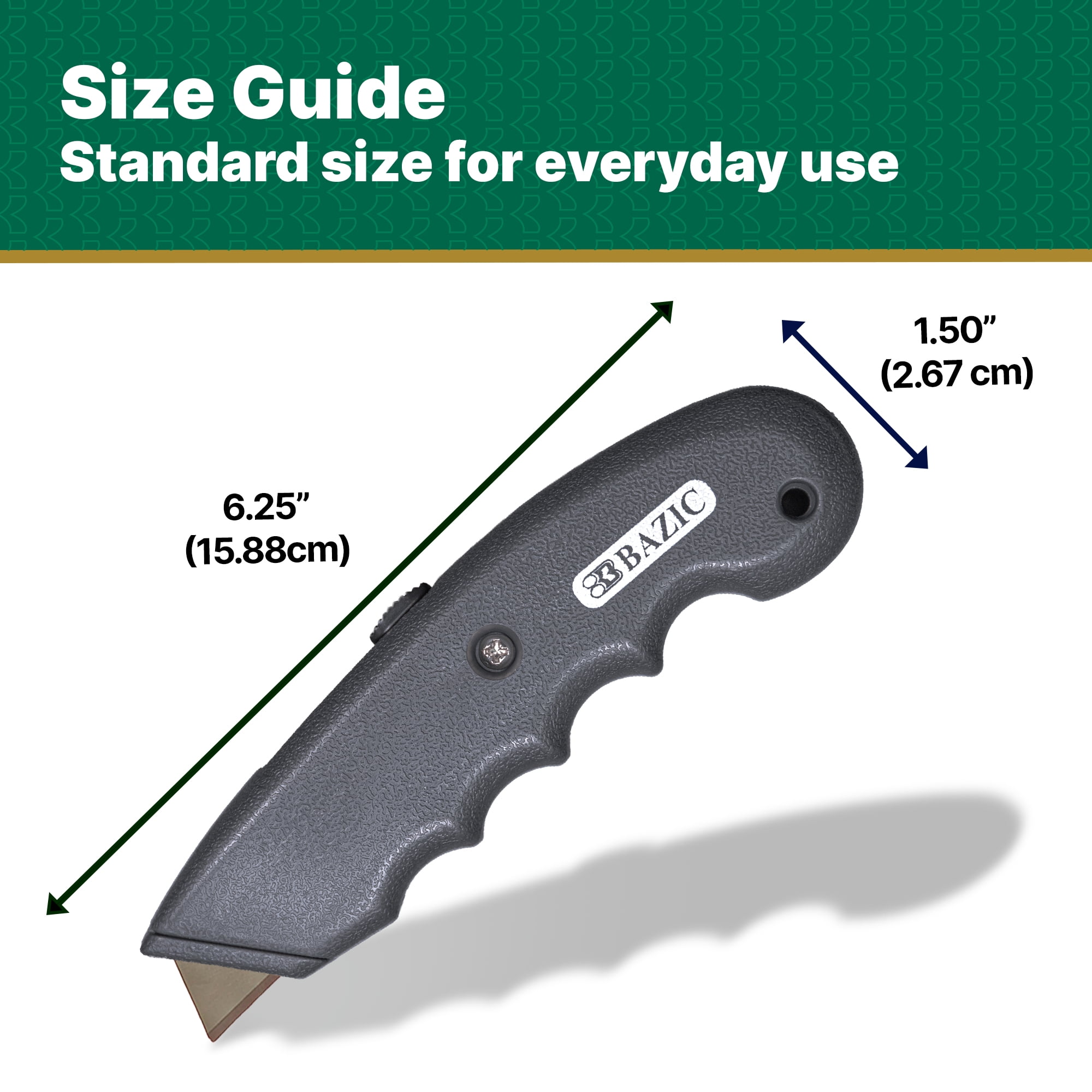 BAZIC Retractable Utility Knife Box Cutter 24-Pack